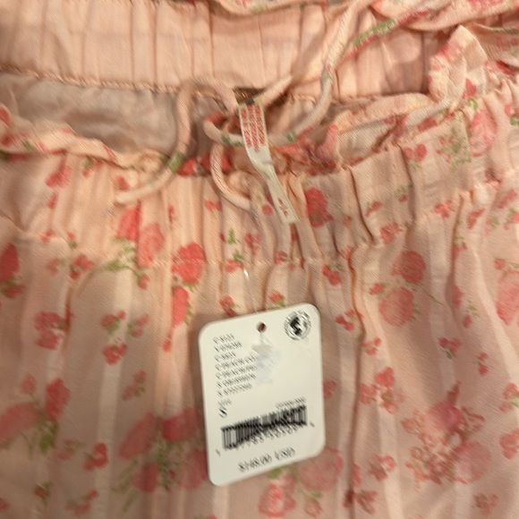 Free People Emmaline Tiered Wide Leg Pull On Pant Pink Size Small - Picture 10 of 10